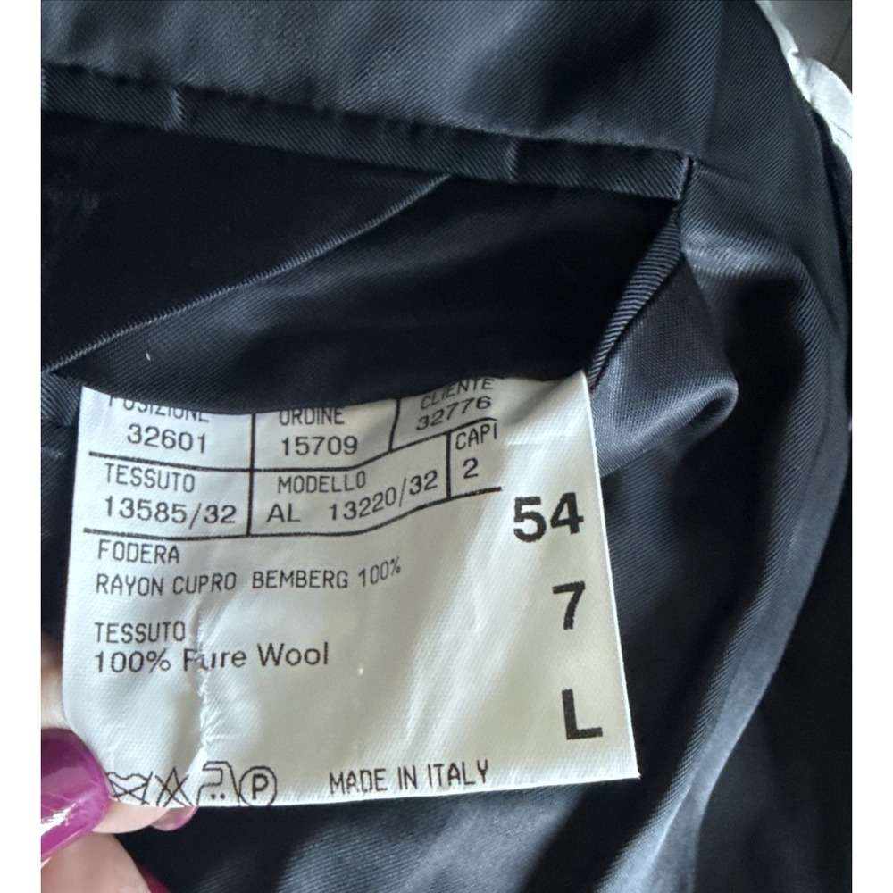 Canali Dark Navy Pinstripe 100% Wool Suit Coat 54 L Business Italy‎ - Picture 6 of 7